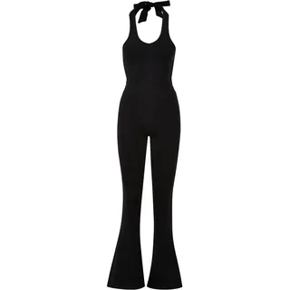 URBAN CLASSICS Ladies Stretch Interlock Neckholder Jumpsuit - Schwarz