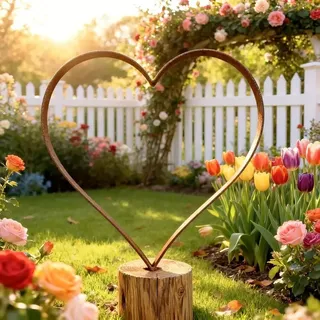 Herz Deko Metallherz Rost Deko Rostige Gartendeko, Gartenstecker Rost Pflanzenstecker, Cortenstahl Deko Garten, Metall Herzskulptur für Außenbereich (26cm)