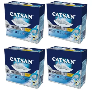 Catsan Active Fresh Weiße Klumpstreu für Katzen Hygienisch Frisch Staubarm 4x5L