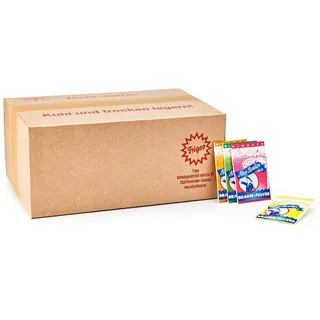 Frigeo Ahoj-Brause Pulver – prickelnde süß-saure Brause in Pulverform, zum Naschen oder zum Vermengen mit Wasser, vegan, Vorrats-Box, 500 Beutel, in der 2,9 kg Tüte