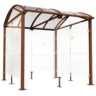 PROCITY® Raucherunterstand Klassik L, BxT 2.500 x 2.690 mm, Rost Corten Effekt