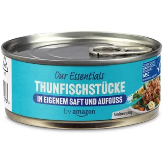 by Amazon Thunfischstücke in eigenem Saft und Aufguss, 145g (1er-Pack)