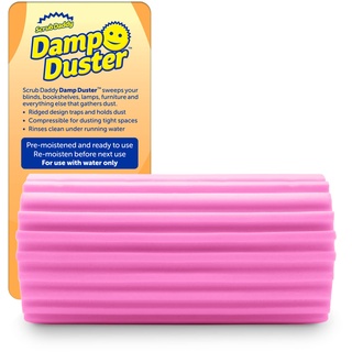 Scrub Daddy Damp Duster, Staubwedel waschbar, Reinigungsgeräte Haushalt, Staubschwamm für Holzjalousien, Heizkörper, Fußleisten, Spiegel & Spinnweben, Putzschwamm antistatisch für Staub, Rosa