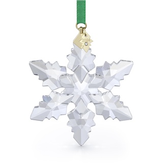 Swarovski Annual Edition Ornament 2024, Kristallornament im Schneeflocken-Design, mit Grünem Ripsband