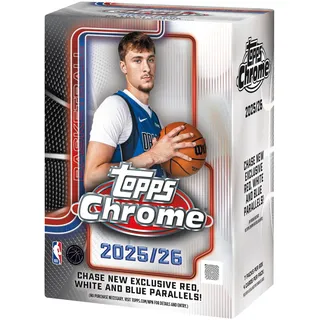 Topps 2025-26 Chrom-Basketball, werksseitig versiegelt, Vorteilsbox