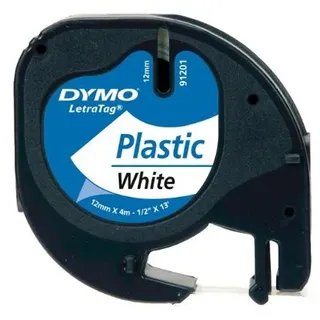 DYMO TAPE LETRA TAG 12MM X 4M weißem Kunststoff (59.422) (S0721560)