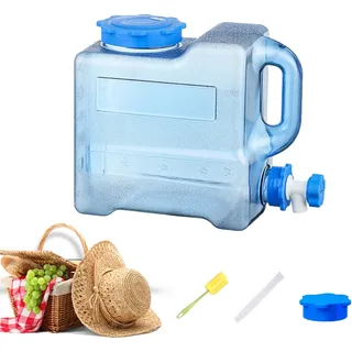 Wasserkanister Mit Hahn, Camping Wasserkanister, Wasservorratsbehälter, Wasserbehälter Mit Zapfhahn, Auslaufsicherer Wasserbehälter, Lebensmittelechter Wasserspeicher, Würfeltank Für Outdoor-Wandern