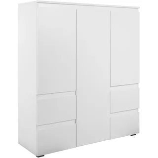 MID.YOU Highboard, Weiß, Holzwerkstoff, 5 Fächer, 4 Schubladen, 116x131x40 cm, Wohnzimmer, Kommoden, Highboards