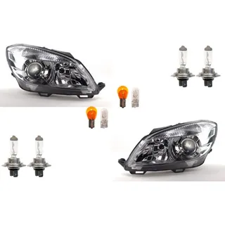 Scheinwerfer kompatibel zu Skoda Fabia 54 10-14 Leuchtmittel Set Li. Re. 5J1941017D 5J1941015D 5J1941018D 5J1941016D Johns