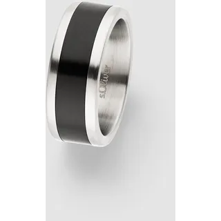 s.Oliver Solid Ring Edelstahl Schwarz Gr. 60