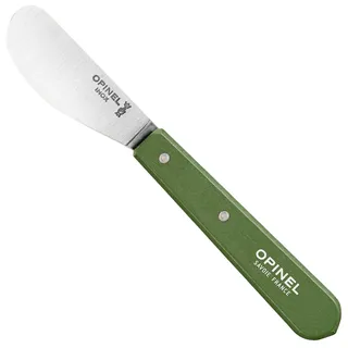 OPINEL Essential No.117 Streu- + Buttermesser, bemalte Griffe aus Hainbuchenholz, hergestellt in Frankreich (Dunkelgrün)