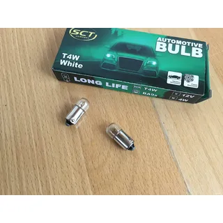 10 x SCT GERMANY T4W LONGLIFE LAMPE 12V 4W BA9s LAMP BULB