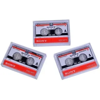 Microcassette Blank Cassette Tape Disc 60 min 3 pcs Tapes for Sony MC-60 MC60