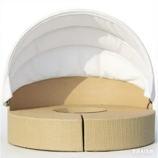 Ersatzdach Rund Für Sonneninsel Garten – Robustes Sonnenschutzdach Für Sonneninsel Und Tagesbett, Rundes Outdoor Dachbezug Für Rattan Sonnenliege 168 Cm, Nur Baldachin-White