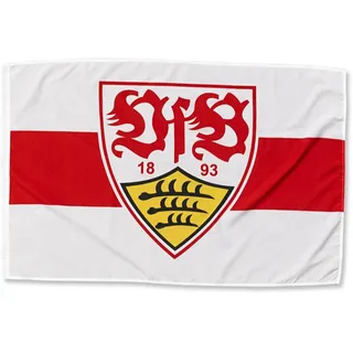 VFB Stuttgart Fahne / Flagge mit Wappen rot/weiss 120 x 80cm