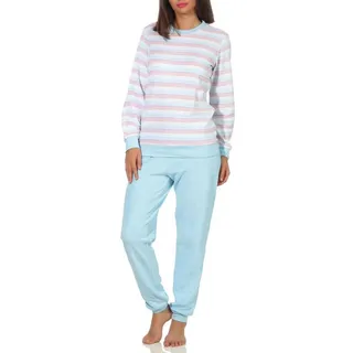 Creative by Normann Normann Frottee Pyjama gestreift Hellblau 40/42