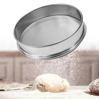 FuxFuis Feinsieb Küche Mesh Sieb 20cm Durchmesser Feines Sieb 150 Maschen Mehlsieb Puderzuckersieb Dauerhaft Fein Küchensieb Backen Edelstahl Sieb Kochen Feinsieb für Küche Mehl, Zucker, Kakaopulver