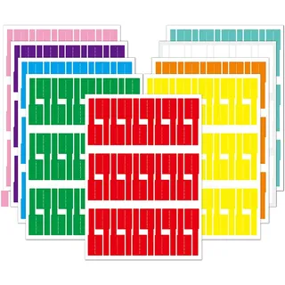 Kabeletiketten, 300 Pcs Kabel Beschriftung Ettiketten Selbstklebend Wasserdich Reißfest Kabelbeschriftung, 10 Farben 10 Blatt