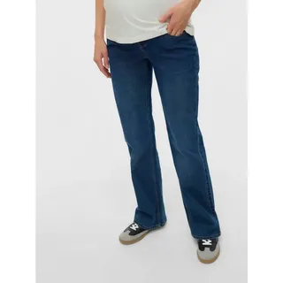 MAMA LICIOUS Mamalicious Edina Flared Fit Db Maternity Jeans - Dark Medium Blue Denim - 33 - 32