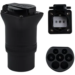 VOBOR Typ 2 zu Schuko Adapter, 3.5KW 16A 220V Typ2 Stecker auf Schuko Buchse Adapter, EV Ladeadapter Für Elektrofahrräder, Roller, Elektrorollstühle