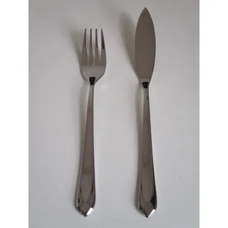 WMF FISCHBESTECK JETTE CROMARGAN PROTECT 2-TEILIG, 1 FISCHMESSER + 1 FISCHGABEL