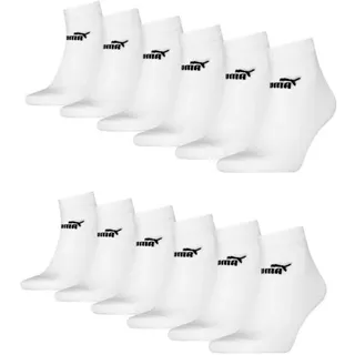 Puma ELEMENTS Quarter Socken 12-Pack weiß - 43-46 - 43-46