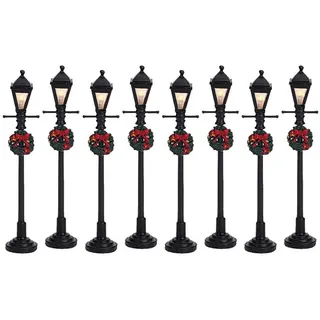 Lemax - Gas Lantern Street Lamp Set of 8, B/O (4.5VOLT)