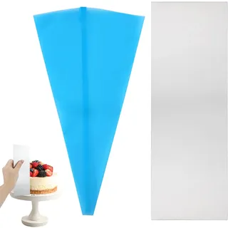 Kuchenschaber Silber aus Edelstahl Tortenglätter Tortenspachtel Kuchenschaber Torten Schaber Zubehör Küchenschaber Cake Scraper Spatel Küche Backen Kuchen für Kuchen Buttercreme mit 1 Spritzbeutel