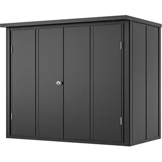 TOOLPORT GFP Primeyard Geräteschrank Metall 156x84x131 cm Gartenschrank anthrazit inkl. Fußboden