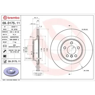 Brembo Bremsscheibe BREMBO 09.D175.11, 1 Stück