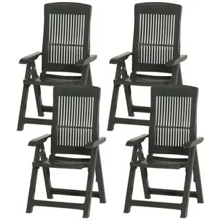 PROGARDEN Tampa Klappsessel 60 x 61 x 109 cm grün 4 St.