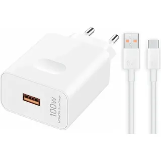 Original Honor SuperCharge Schnellladegerät, Power Adapter 100W Usb Ladegerät Netzteil mit USB C Ladekabel - Weiß