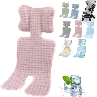 Sitzauflage,Anti Schwitz Einlage Kindersitz,Antischwitzauflage Kindersitz,Atmungsaktive Sommer Sitzeinlage Kühlt Und Schützt den Sitzbezug Vor Flecken Für Kinderwagen, Buggy (Rosa)