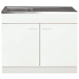 Spülenschrank "Start" mit 2 Türen und 1 Auflagebecken Farbe: Weiß, Größe: 80cm W x 60cm T