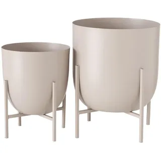 Boltze Home Blumentopf, Beige, Metall, 23 cm, Dekoration, Blumen & Zubehör, Übertöpfe