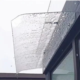 GOFOHIMI Transparente Tür-Markise, Vordertür-Überdachung, Außen-Markise, Fenster-Regenschutzabdeckung, Polycarbonat-Abdeckung, Dicke 3,5 mm, UV-Regen-Schnee-Schutz, Fenster-Garten-Überdachung