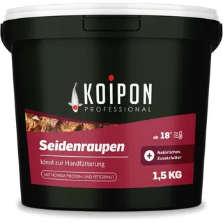 KOIPON KOIPON Seidenraupen getrocknet Naturfutter Leckerli für Koi, Trockenfutter für: Koi, Goldfische, Teichfische, Zierfische, Naturfutter, Handfütterung, Hoher Proteingehalt, Made in Germany 1,5 kg