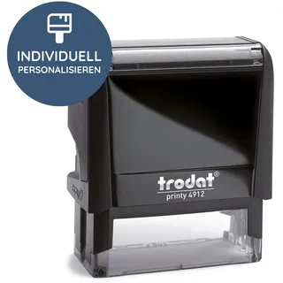 Trodat – Printy 4912 Custom Stempel mit Wunschtext personalisieren – selbstfärbender Stempel als Namensstempel, Adressstempel, Firmenstempel & Co zu verwenden (47 x 18 mm | 5 Zeilen) Schwarz
