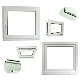 JeCo Fenster Ecoline Kunststofffenster 2-fach Verglasung, weiß 60 cm x 95 cm