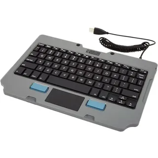 Gamber Johnson Gamber-Johnson 7160-1449-00, QWERTY, US Englisch, Touchpad, Gamber Johnson, Schwarz, Grau, Polycarbonat (PC), Gummi - Schwarz/Grau