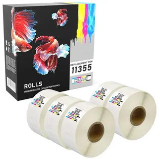 Prestige Cartridge 11355 Etiketten kompatibel zu Dymo LabelWriter 320/400/450/4XL, 19 mm x 51 mm, 5 Rollen, weiß
