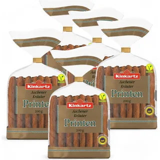 Kinkartz Aachener Kräuterprinten Lebkuchen mit Stückchen 200g 5er Pack