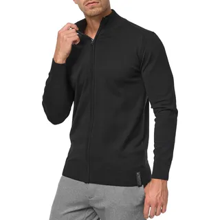 Indicode Herren Lau Strickjacke Zip-Pulli aus 80% Baumwolle mit Rollkragen | Klassischer Cardigan mit Stehkragen, Strickoberteil, Freizeitjacke, Strickjacke, Herrenjacke, Strickpullover für Männer - S