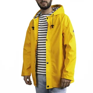 Breizh Ocean - ARMOR- Unisex Regenmantel für Erwachsene - Friesennerz - Wetterschutz-Regenmantël - Wasserdichte Regenjacke mit Kapuze - Große Größen von XS bis 4XL erhältlich - XL