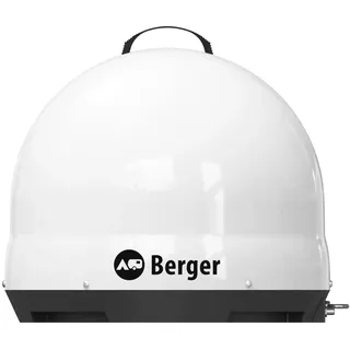 BERGER Move 3.0 Mobile Satelliten-Antenne | Parabolantenne für Satellitenempfang | Portable Outdoor Camping SAT - Antenne weiß