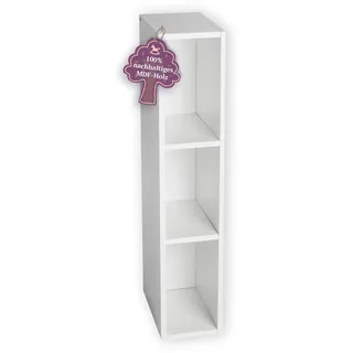 Puckdaddy Lasse | Stauraumregal kompatibel mit Hemnes Kommoden | 19x30x93cm | Holzstärke: 2cm | Regal in Weiß | Kommodenregal für Wickelkommoden | Wickeltisch-Regal zur Kinderzimmer-Aufbewahrung