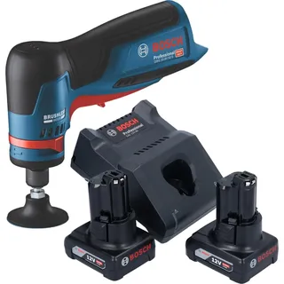 Bosch GWG 12V-50 S Professional Akku Geradschleifer 12 V 6 mm Brushless + 2x Akku 6,0 Ah + Ladegerät