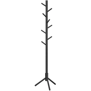 VASAGLE Garderobenständer Massivholz Schwarz