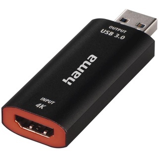 Hama Video Capture Card 4K HDMI zu USB 3.0 Videoaufnahmekarte (zur direkten Aufnahme Spiegelreflexkamera, Camcorder oder Action Cam mit PC, Laptop verbinden für Live Streaming, Gaming, Videokonferenz)