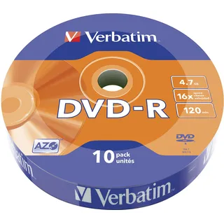 Verbatim DVD-R 4,7GB 16x 10er Wrap Spindel Silber